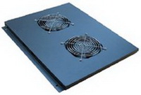 Amtech - Hlzat Rack szerelvnyek - Amtech fekete ventiltor egysg 600mm, 2-es, tetbe pthet, termosztttal