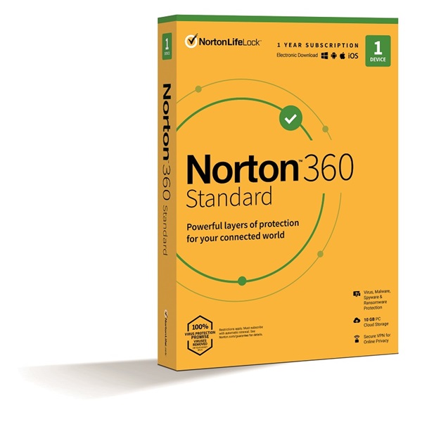 NORTONLIFELOCK - Szoftver, Antivrus - Norton 360 Standard 10GB HUN 1 Felhasznl 1 gp 1 ves dobozos vrusirt szoftver 21416707